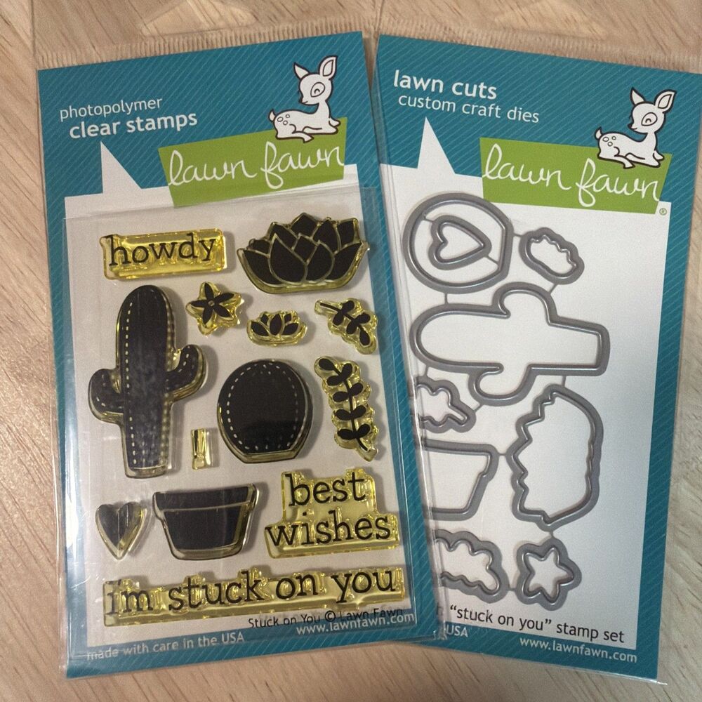 lawn fawn stuck on you Stamp And Die Set New cactus